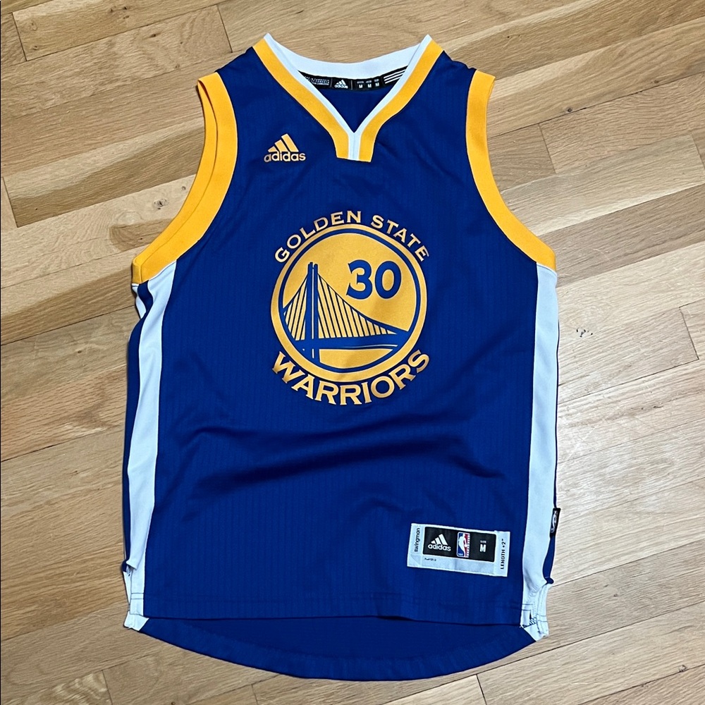 Adidas Blue and Yellow Golden State Warriors Jersey